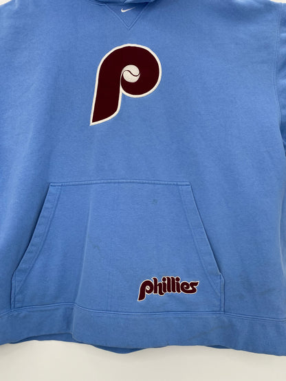 00' NIKE PHILLIES Size XXL Vintage MLB Hoodie Sweat-shirt / 7358