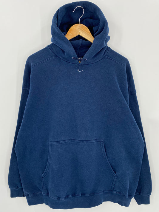 90’s NIKE Center Swoosh Damage Repaired Made in USA Size XL Vintage Hoodie Sweat-shirt / 6762