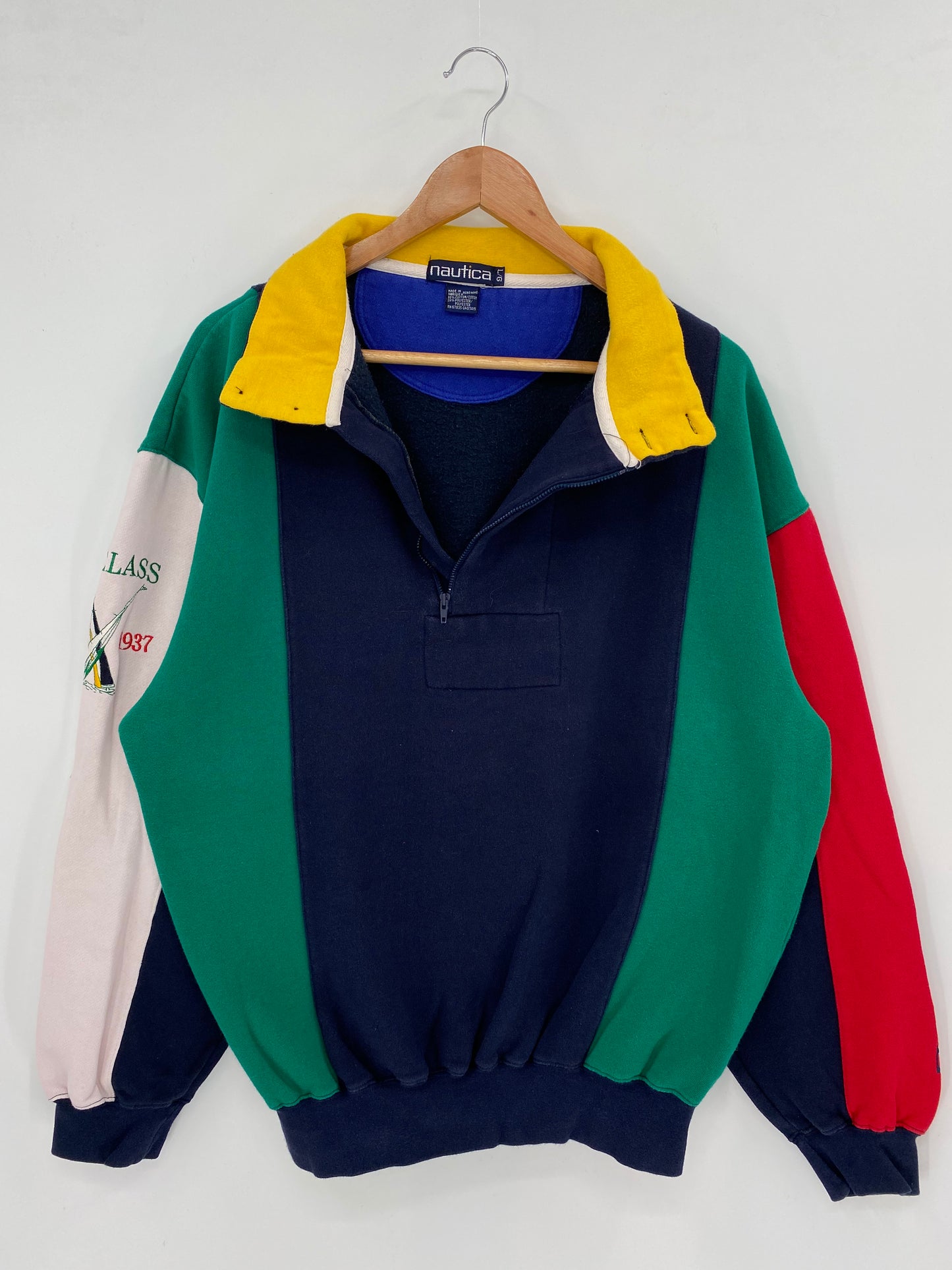 90’s NAUTICA Size L Vintage Half Zip Sweat-Shirt  / K2838
