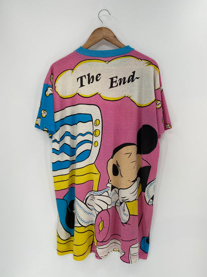 90’s  DISNEY MICKEY AND MINNIE Size No Tag (Approx. XXL) Vintage T-Shirt / K6875
