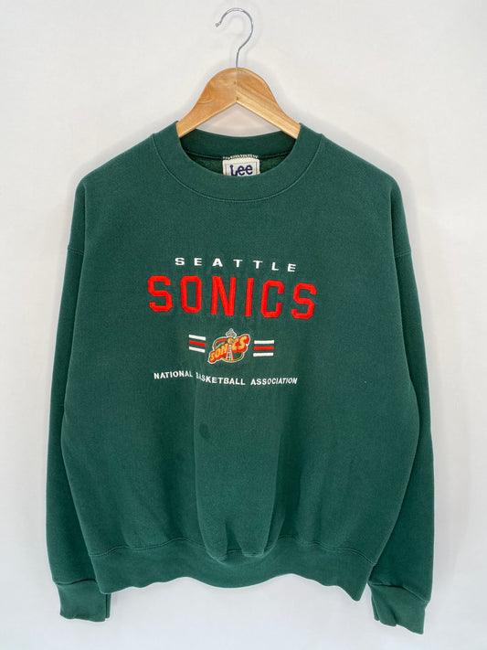 90's SEATTLE SONICS Made in USA Size L Vintage NBA Sweat-shirt   / 5914