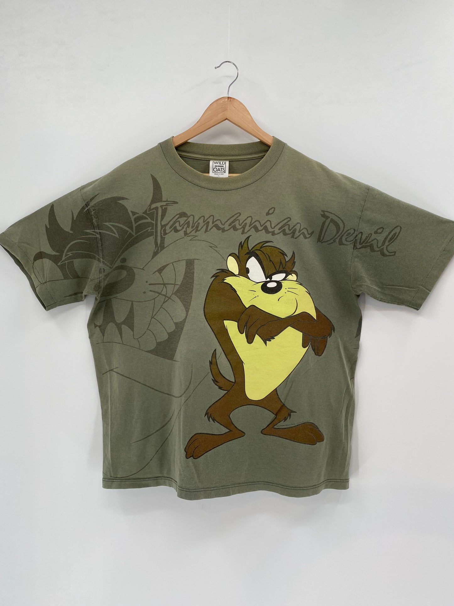 1995' LOONEY TUNES TAZ Made in USA Size L Vintage T-Shirt / K1901