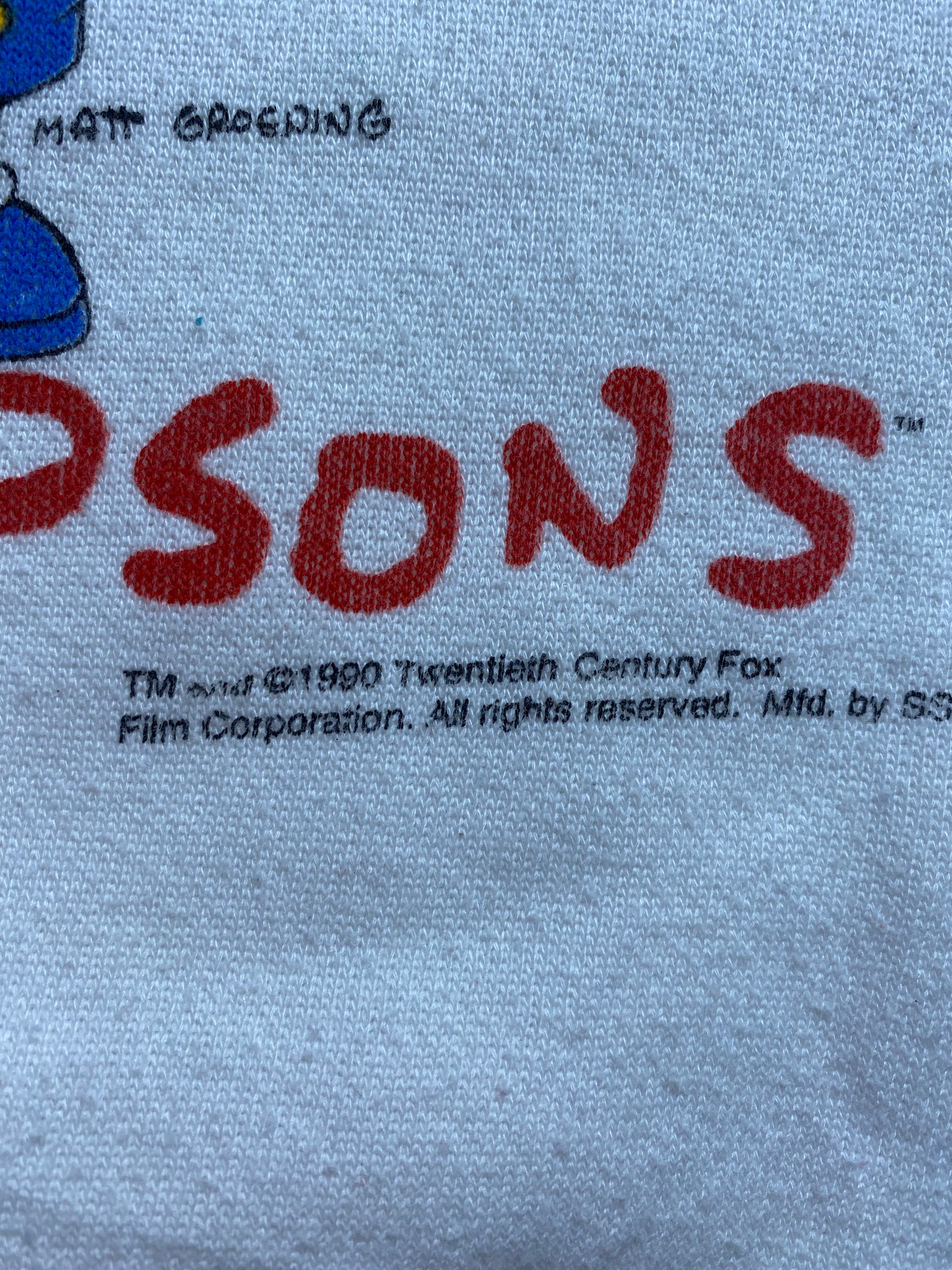 1990 The Simpsons Made in USA Size M Vintage Sweat-shirt / 6579