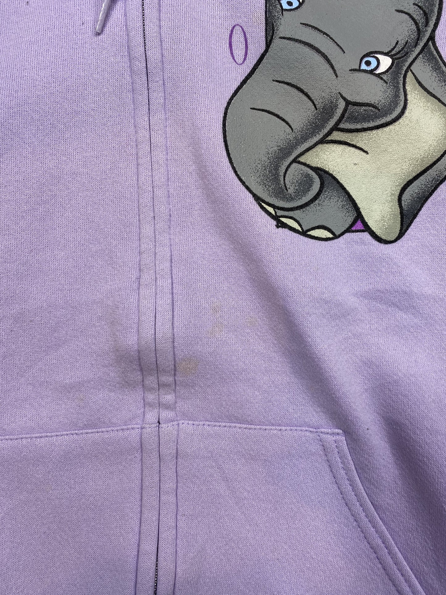 00’ Disney DUMBO Zip-Up Made in USA Size XL Vintage Zip up Hoodie Sweat-Shirt / K4812