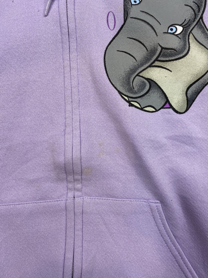 00’ Disney DUMBO Zip-Up Made in USA Size XL Vintage Zip up Hoodie Sweat-Shirt / K4812