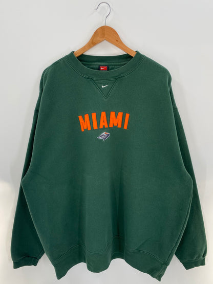 00' NIKE MIAMI  Size XL Vintage College Sweat-Shirt / K3340