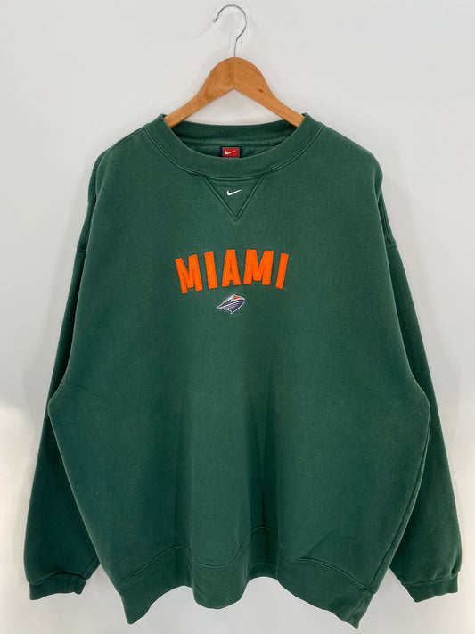 00' NIKE MIAMI  Size XL Vintage College Sweat-Shirt / K3340