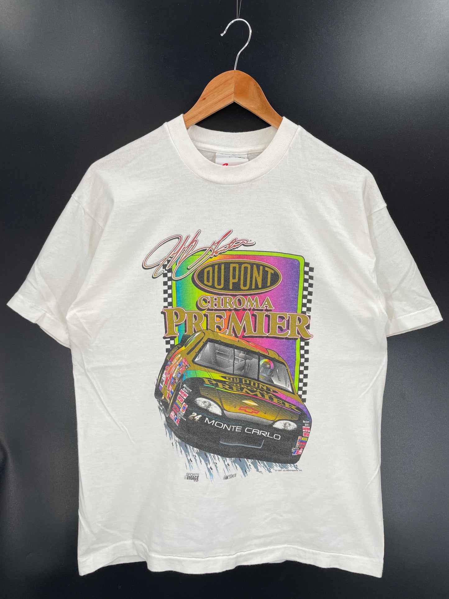 1997 NASCAR DU PONT CHROMA PREMIER RACING Size L Vintage Racing T-shirt / A5823