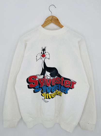 90’s LOONEY TUNES SYLVESTER Made in USA Size XL Vintage Sweat-shirt / K5520