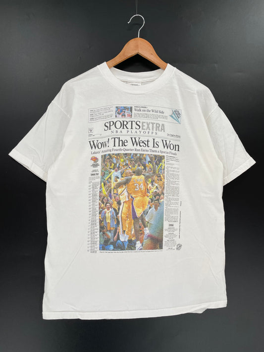 2000 LAKERS Los Angeles Times Size L Vintage NBA T- SHIRT / K1326