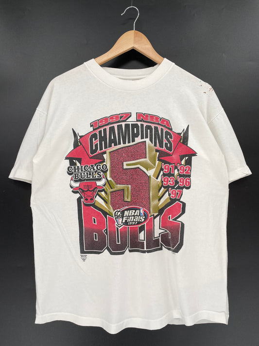 1997' CHICAGO BULLS Size L Vintage NBA T-Shirt / K1484