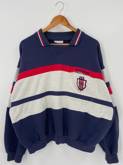 90’s ADIDAS Size L Vintage Sweat-shirt  / A5614
