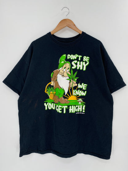 Vintage DISNEY Parody YOU GET HIGH Size Approx.XXL T-Shirt / A7689