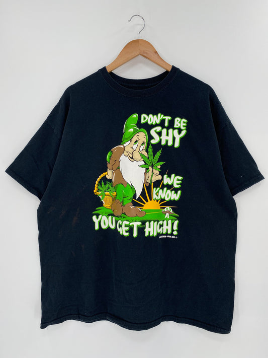 Vintage DISNEY Parody YOU GET HIGH Size Approx.XXL T-Shirt / A7689