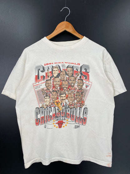 1991’ CHICAGO BULLS Made in USA Size L Vintage NBA T- Shirt / K2376