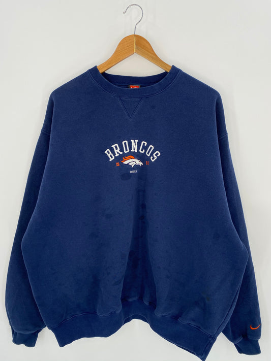 90’s NIKE BRONCOS Size XL Vintage Sweat-shirt / 7784