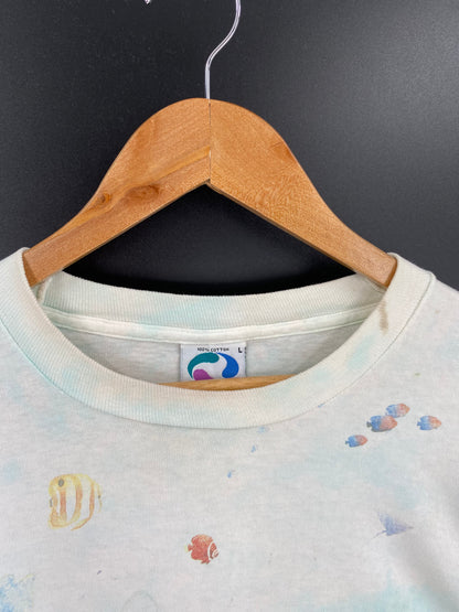 1992' LIQUIT BLUE CORAL REEF Made in USA Size L T-Shirt / K1534