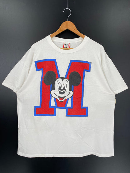90’s DISNEY MICKEY Made in USA Size Approx.XL Vintage T-Shirt / E2450T