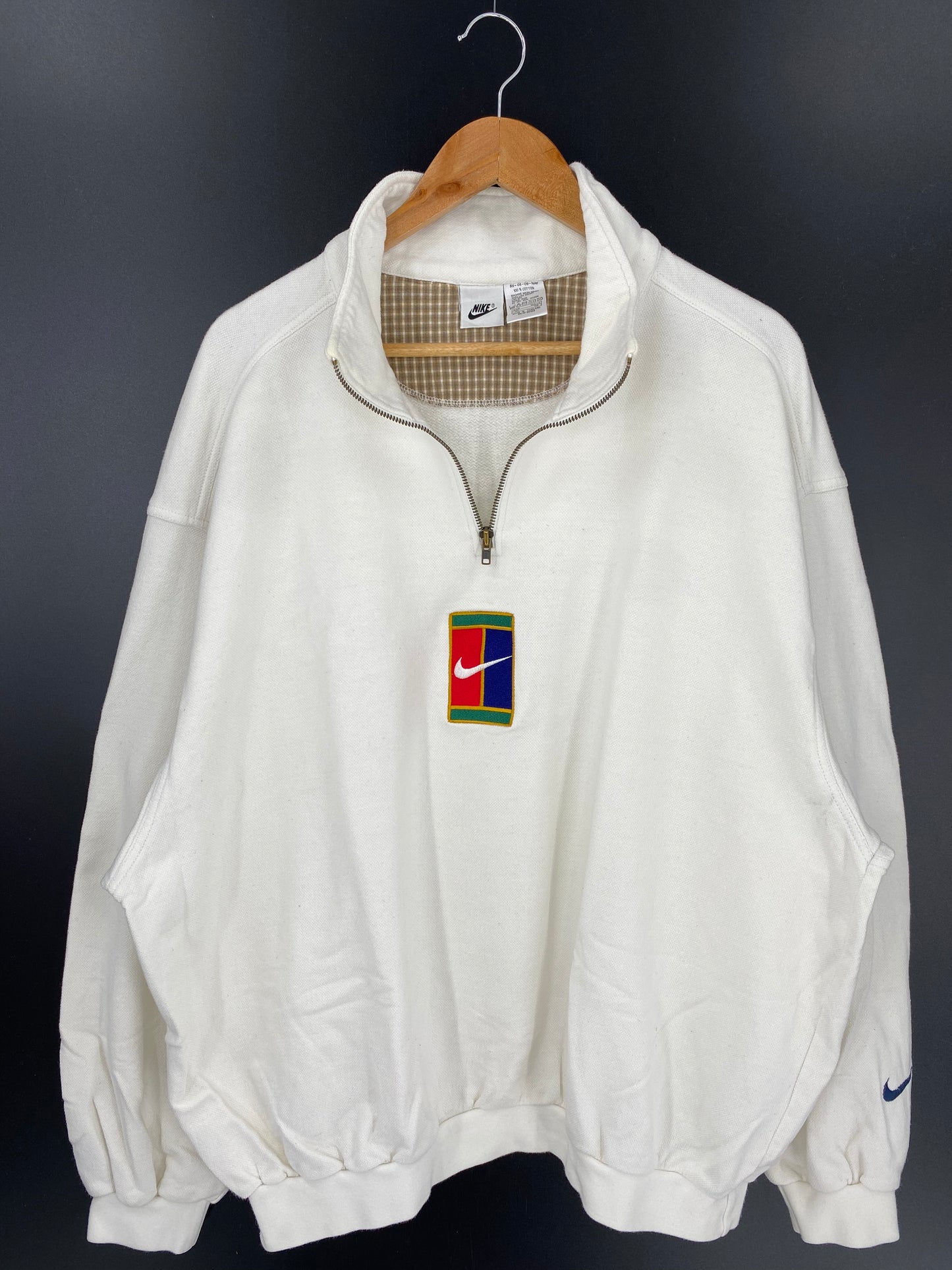 90's NIKE Size XL  Vintage Half-Zip Sweat-Shirt / k211