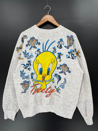 90’s LOONEY TUNES TWEETY Made in USA Size XL Vintage Sweat-shirt / A571