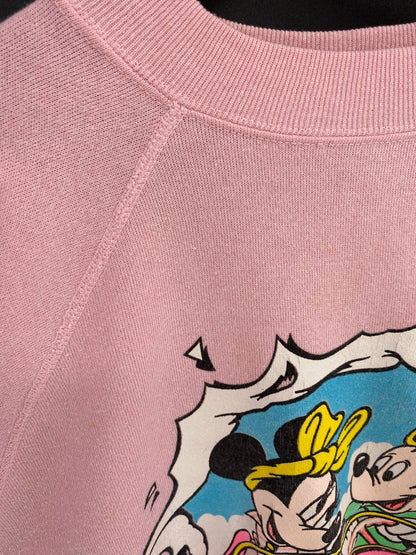 80’s DISNEY MICKEY MINNIE Made in USA Size L Vintage Sweat-Shirts / A1175