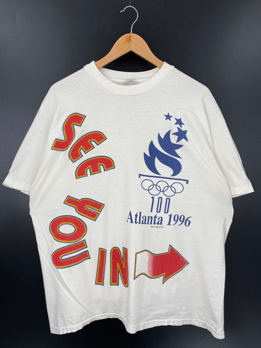 1996' ATLANTA OLYMPIC Made in USA Size XL Vintage T-Shirts / K2578