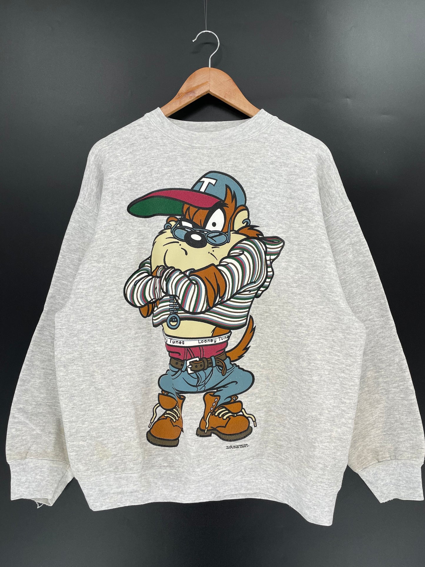 1998 LOONEY TUNES TAZ MADE IN USA Size XL Vintage Sweat-shirt / K361