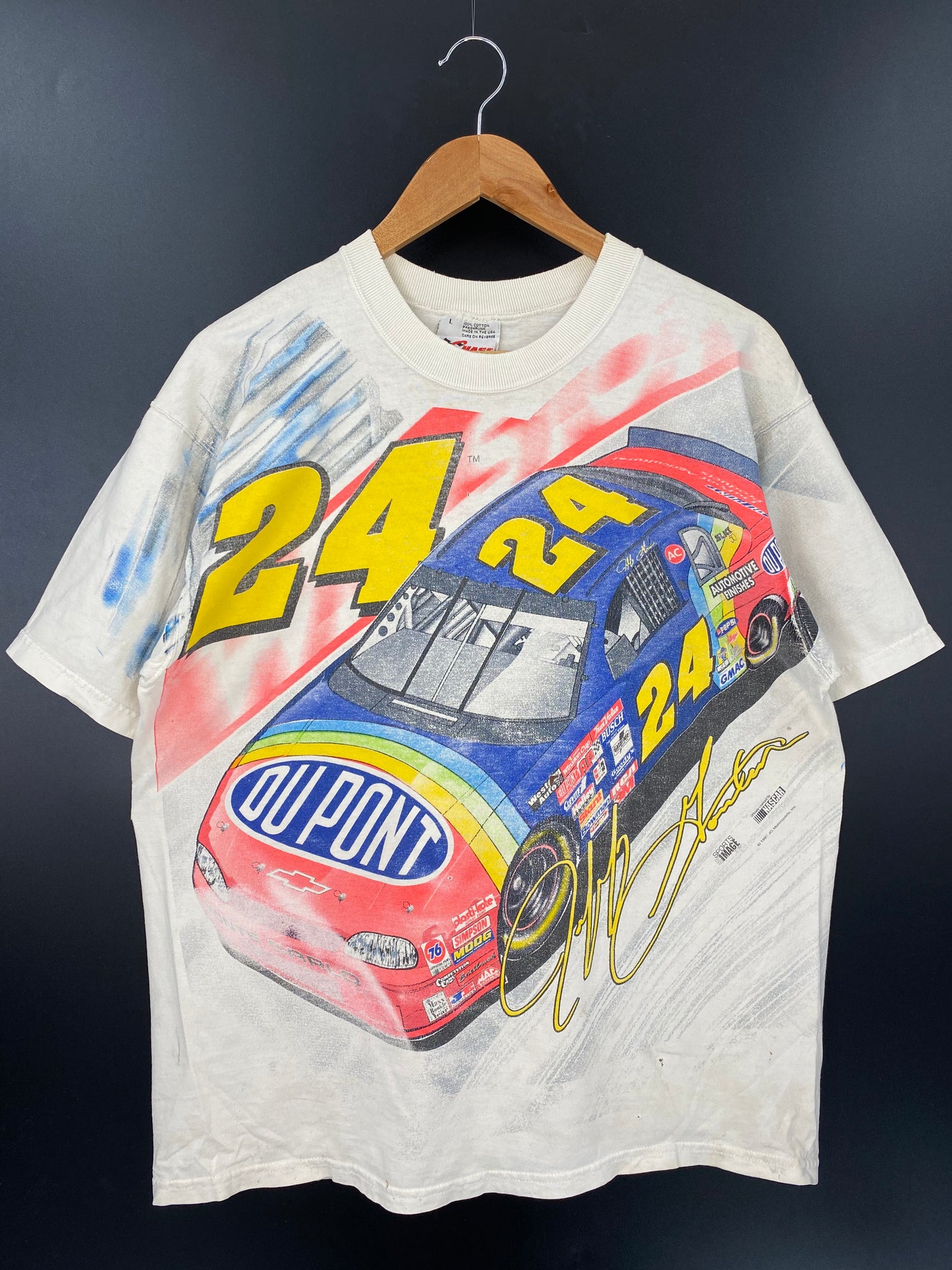 1996' NASCAR JEFF GORDON Made in USA Size L Vintage Racing T-Shirt / K2662