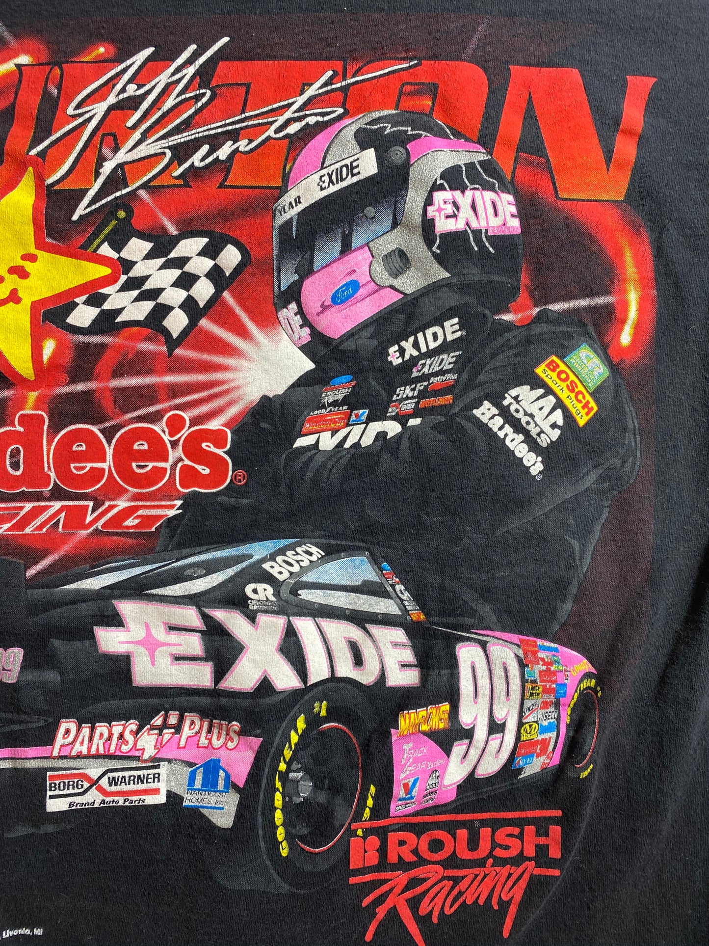 1999 MARTIN Hardee’s Racing Size XL Vintage Racing T-Shirt / 8146
