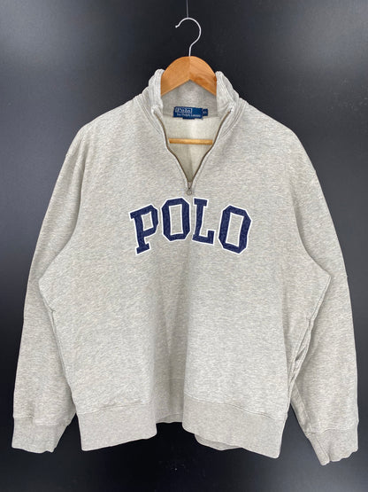 90's POLO RALPH LAUREN Size XL Half-Zip Vintage Sweat-Shirt / k195
