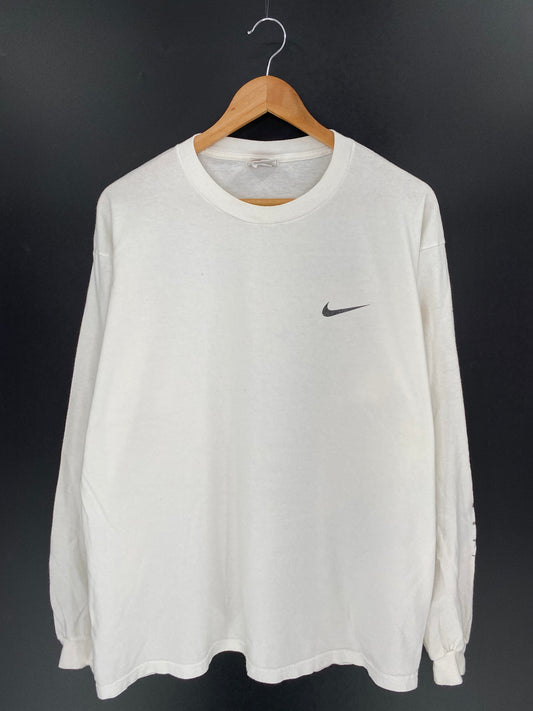 90’s NIKE MINI SWOOSH Made in USA Size L Vintage Long Sleeve T-Shirt / E855