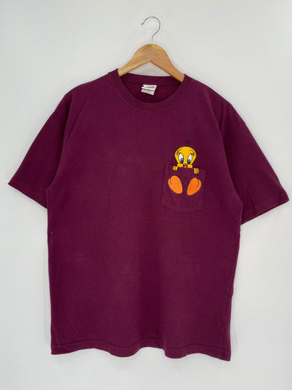1999 LOONEY TUNES TWEETY Size M Vintage T-Shirt / K9300