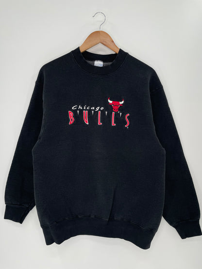 90’s CHICAGO BULLS Made in USA Size L Vintage NBA Sweat shirt / K93