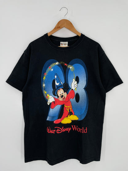 1998 WALT DISNEY WORLD MICKEY Made in USA Vintage T-Shirts / E809