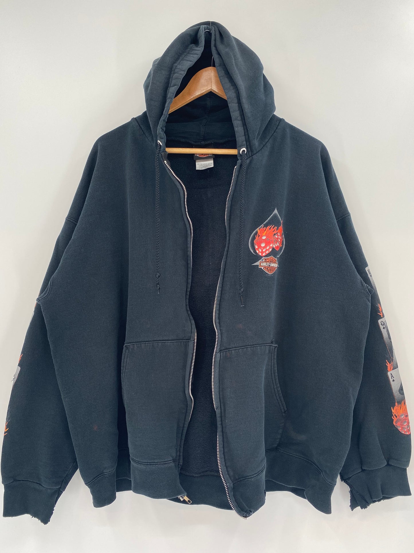 00' HARLEY DAVIDSON Size L Vintage Zip-up Sweat-Shirt / K1133