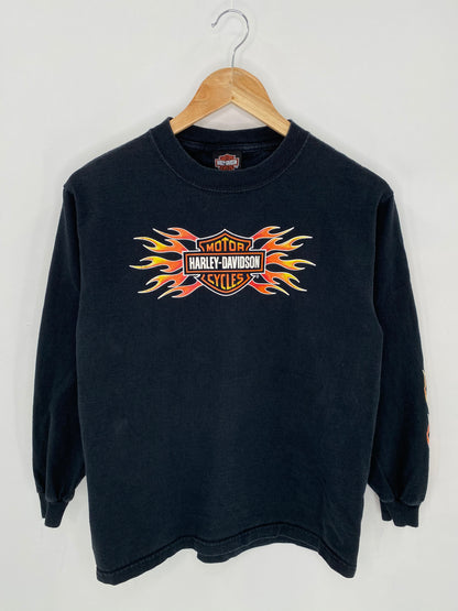 00' HARLEY DAVIDSON Size Approx. Ladies M Vintage Long Sleeve T-Shirt / 6818