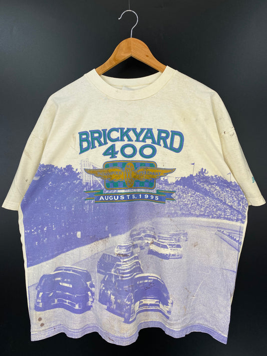 90’s BRICKYARD 400 AC-DELCO No tag (Approx. Size L-XL) Vintage Racing T-Shirt / K2626