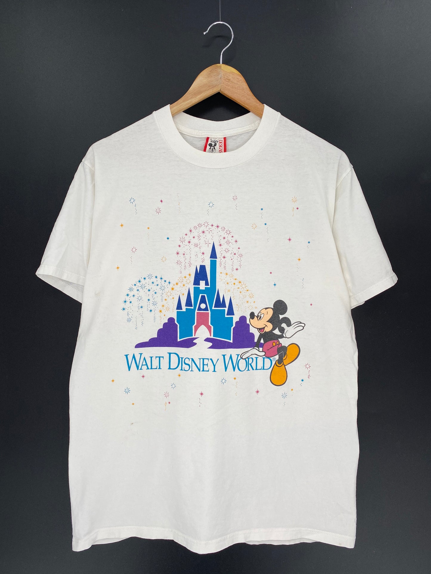 90's WALT DISNEY WORLD MICKEY Made in USA Size L Vintage T-Shirt / 8507