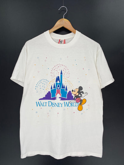 90's WALT DISNEY WORLD MICKEY Made in USA Size L Vintage T-Shirt / 8507