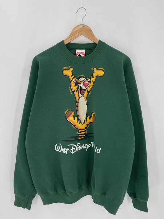 90’s DISNEY TIGGER Size No tag (Approx.XXL) Vintage Sweat-shirt / k5462