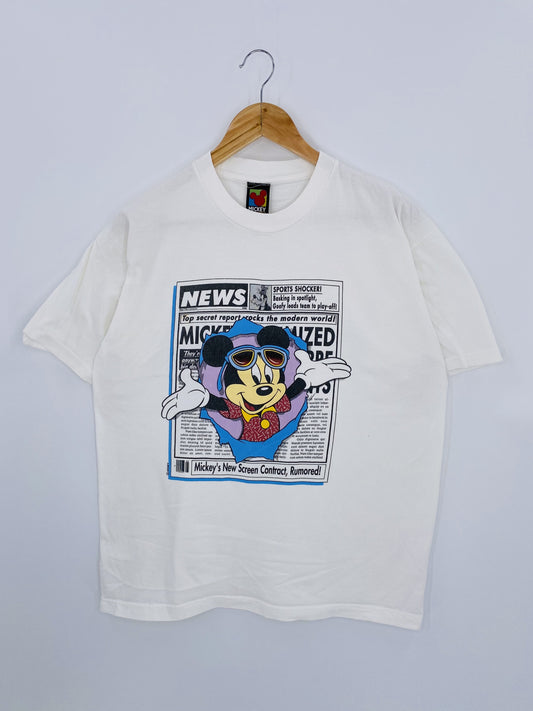 90’s DISNEY MICKEY Made in USA Size L Vintage  T-Shirt / K5736