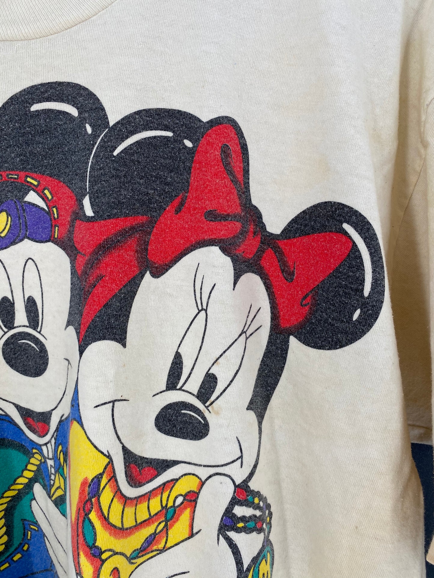 90’s DISNEY MICKEY AND MINNIE Made in USA Size One Size (Approx.L) Vintage T-Shirt / 9091