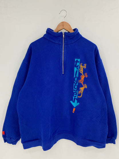 00' DISNEY TIGGER Size XXL Vintage Half-zip Sweat-shirt / A4727