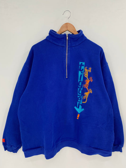 00' DISNEY TIGGER Size XXL Vintage Half-zip Sweat-shirt / A4727