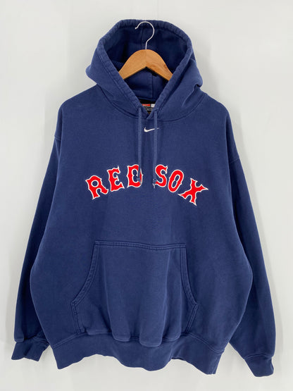 00’ NIKE RED SOX Size XL Vintage MLB Hoodie Sweat-Shirt / K691