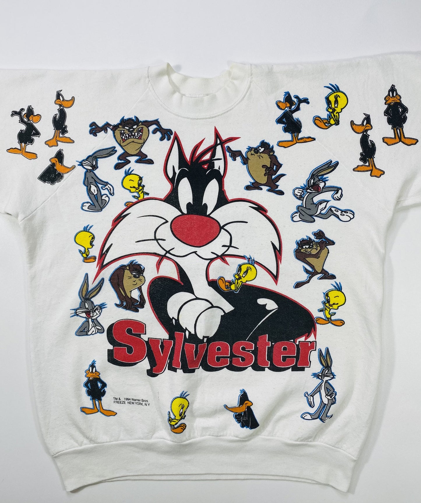 90’s LOONEY TUNES SYLVESTER Made in USA Size XL Vintage Sweat-shirt / K5520