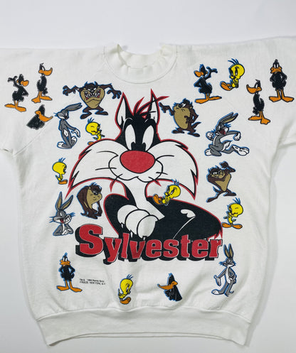 90’s LOONEY TUNES SYLVESTER Made in USA Size XL Vintage Sweat-shirt / K5520