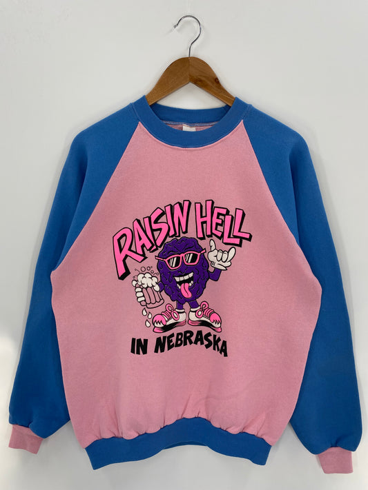 80’s RAISIN HELL IN NEBRASKA Made in USA Size XL Sweat-shirt / K3299