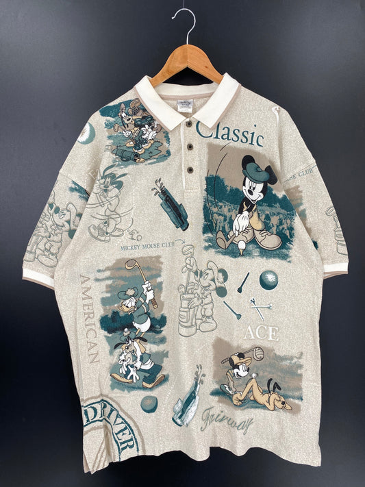 00' DISNEY MICKEY MOUSE Size XXL Vintage Polo Shirt / K2246