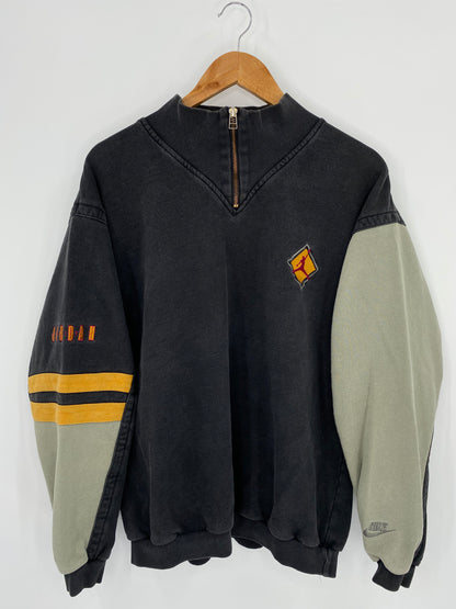 90’s NIKE AIR JORDAN Size L Half zip Sweat-Shirt / k1211